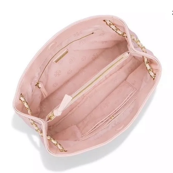 Tory Burch Marion quilted center zip pale apricot - Picture 4 of 8